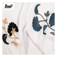 Tissu en crêpe Cey de haute qualité 180D 160gsm, broderie florale complexe, pour robe de soirée élégante