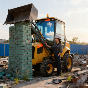 China nuevo motor diésel grande Mini Retro Excavadora tractor agrícola retroexcavadora cargadora 4WD retroexcavadora - Product Image 4