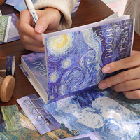 Simno - Papel para Scrapbooking, Estilo Monet y Van Gogh, para Diario, Estético, Cuaderno A6