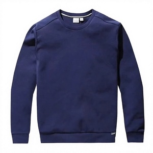 Sweat-shirt personnalisé pour homme en molleton bouclette, col rond, épais, doublure polyester-coton, couleur unie, épaules tombantes, pull d'hiver, OEM - Product Image 1