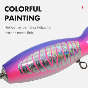 Di alta qualità OEM 17cm 80g 4 colori in legno artificiale Popper pesca esca <span class=keywords><strong>per</strong></span> la pesca in acque profonde pesca in barca grande gioco di tonno esca - Product Image 5