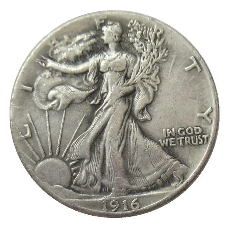 US-REPLICA ganzes Set (1916-1947) 65 Stück Wandernde Freiheits-Halbdollar-silberplattierte dekorative Gedenkmünzen nicht magnetisch