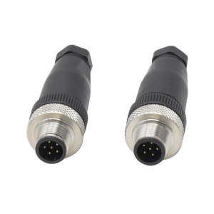 Conectores de Cableado Automotriz M12 al por Mayor, Conector Recto para Soldar, Ensamblaje en Campo, Enchufe Impermeable IP67, Terminales Macho de Latón Niquelado de 6 Pines - Product Image 1