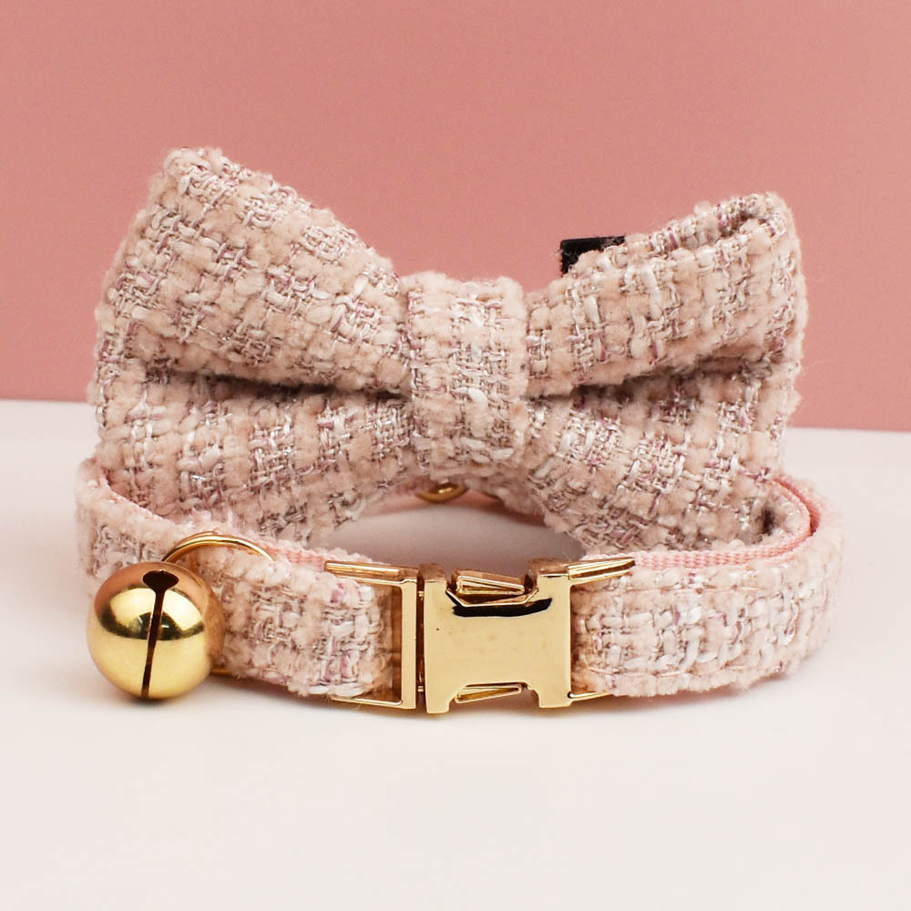 Pink collar+bow tie