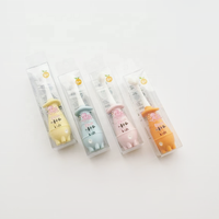 Boîte de présentation transparente en PVC avec logo personnalisé, emballage de brosse à dents pour enfants, dessin animé, manche en nylon, poils doux, brosse à dents pour la maison