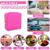 Mini trousse de maquillage pour sac à main, petite pochette cosmétique en nylon, organiseur de toilette de voyage pour femmes et filles