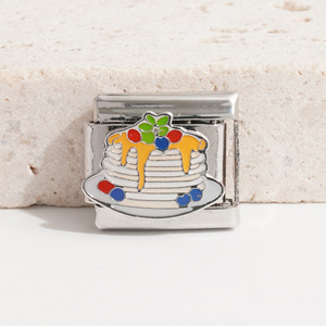 Italian Modular Stainless Steel Bracelet Food Theme Charms Unisex DIY Jewelry Chain - Product Image 2