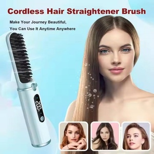 Hair <b>Straightener</b> Battery the Negative Rechargeable Generator Curer Ceramic Comb Straightening Mini <b>Wireless</b> Hair <b>Straightener</b> - Product Image 6