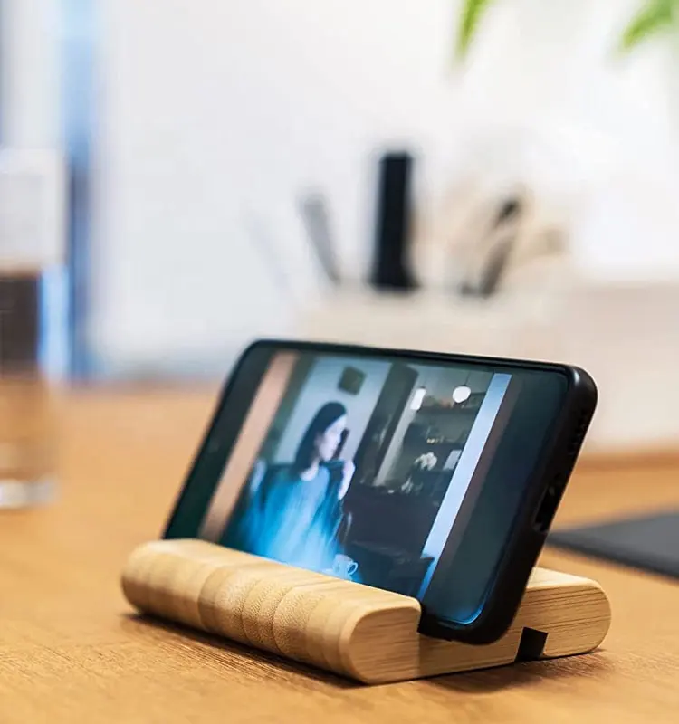 Bambu ahşap şarj braketi Dock Mini masa cep telefon tutucu standı izle standı iPhone iPad Tablet Dashboard cep telefonu