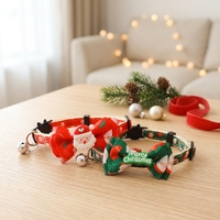 Ensemble collier et nœud papillon de Noël pour animaux de compagnie, collier réglable pour chien et chat avec clochette et boucle de sécurité, accessoire de fête