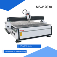 Machine de fraisage CNC à bois avec broche refroidie par eau 3,2 kW 2030, système de contrôle DSP NC Studio/Mach3/Richauto pour le fraisage du bois et de l'acrylique