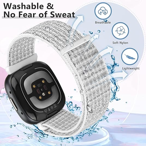 魔术贴尼龙表带，适用于 <span class=keywords><strong>Fitbit</strong></span> <span class=keywords><strong>Versa</strong></span> 4/<span class=keywords><strong>Fitbit</strong></span> Sense 2/<span class=keywords><strong>Fitbit</strong></span> <span class=keywords><strong>Versa</strong></span> <span class=keywords><strong>3</strong></span>/<span class=keywords><strong>Fitbit</strong></span> Sense 女士男士表带 - Product Image 5