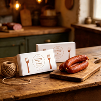 Boîte d'emballage personnalisée écologique pour saucisses, en carton rigide de qualité alimentaire, pour saucisses grillées, hot-dogs et snacks fumés