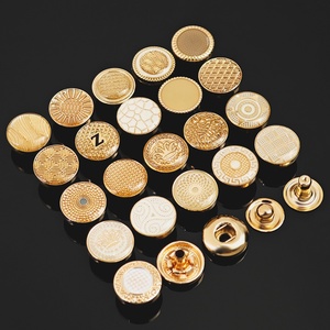 Botones a Presión Personalizados con Logotipo, de Aleación de Zinc de 12 mm, Tamaño Personalizado, Material Personalizado, Juego de 4 Piezas, Color Dorado para Hombre - Product Image 2