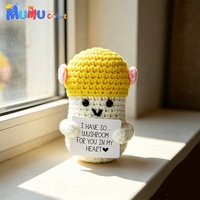 Champignon en crochet en coton doux, fait main et écologique, pour la décoration de jardin féerique de Noël, amigurumi, cadeau de fête