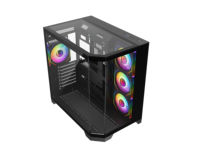 Gabinete de Computadora AntarcChill ATX Mid Tower, Diseño de Alto Flujo de Aire con Vidrio Templado Completo, Compatible con Radiadores Dobles