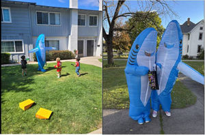 Unisex divertente blu completo corpo gonfiabile squalo mascotte <span class=keywords><strong>Costume</strong></span> <span class=keywords><strong>per</strong></span> bambini Cosplay di Halloween - Product Image 6