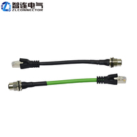 Câble Ethernet CAT 6A PUR blindé moulé M12 D X Codage IP67 mâle vers RJ45 4 broches 8 broches 1M