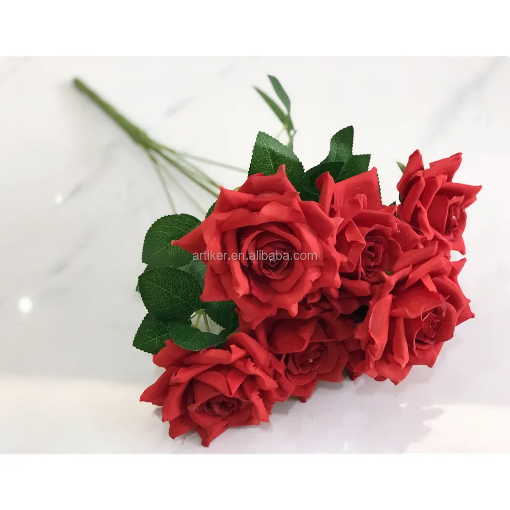 花装飾用マルチカラー人工赤バラ