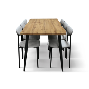 ชุดโต๊ะอาหาร Gioia รุ่น Rustic Oak หน้าท็อปเมลามีน ฐานโลหะ สำหรับใช้ภายในอาคาร - Product Image 6