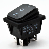 Chine Fabricant de commutateurs étanches Fournir 35A 125V 30A 250V AC Interrupteur à bascule étanche Kcd4 4 broches Noir