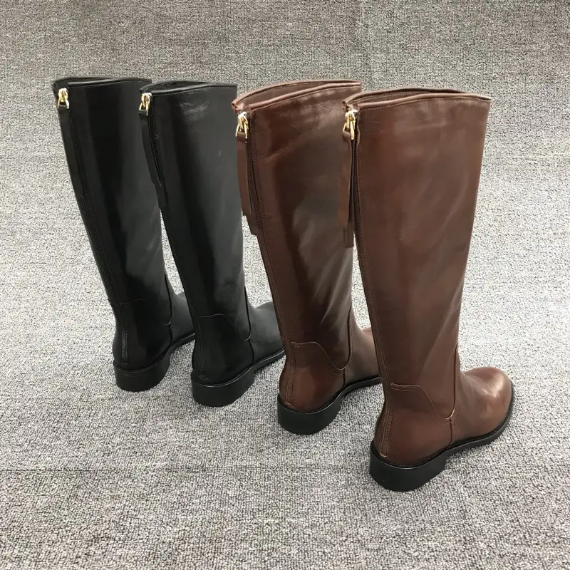 Personalizada de fábrica de las mujeres vestido de la rodilla de bota alta zapatos de moda Zapatos de botas de montar para invierno