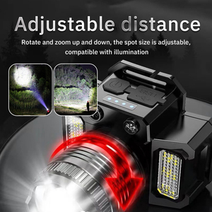 Led đèn pha công suất cao Led Đèn Pha cắm trại đầu Torch 5 chế độ đầu đèn lồng 18650 sạc phía trước đầu đèn - Product Image 2