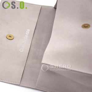 Pochette à bijoux en velours avec logo personnalisé, sac de rangement en daim coloré pour colliers, bracelets et bagues - Product Image 6