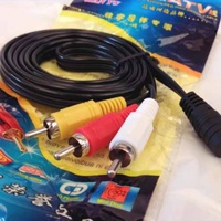 Cable Adaptador Coaxial de 3.5mm Estéreo Macho a 3RCA Macho, Blindaje Combinado de Cobre Puro, Negro, 1.5/3m, para TV, Hogar, Auto, Estéreo