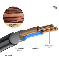 Câble d'alimentation CA 2 broches de haute qualité avec prise SAA AU pour appareils électroménagers 250V 7.5A Câble en PVC et cuivre