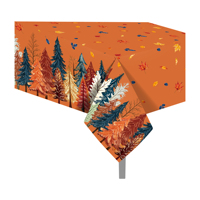 Nappe de table Huancai pour fête de Thanksgiving, motif arbre aquarelle d'automne, nappe en plastique jetable pour fournitures de fête d'automne
