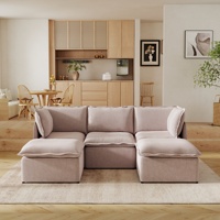 Ensemble de canapés modulaires en tissu bouclé minimaliste de luxe VOXHOME, éponge haute densité pour le mobilier de salon
