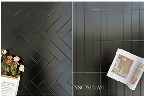 Carreaux de porcelaine artisanaux 75x300, derniers modèles, en matériau céramique, carreaux de métro rouges émaillés pour café - Product Image 3