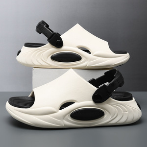 Pantoufles d'extérieur en EVA pour hommes, semelle épaisse, antidérapantes, respirantes, sandales de plage, vêtements d'été, taille 40-45 - Product Image 1