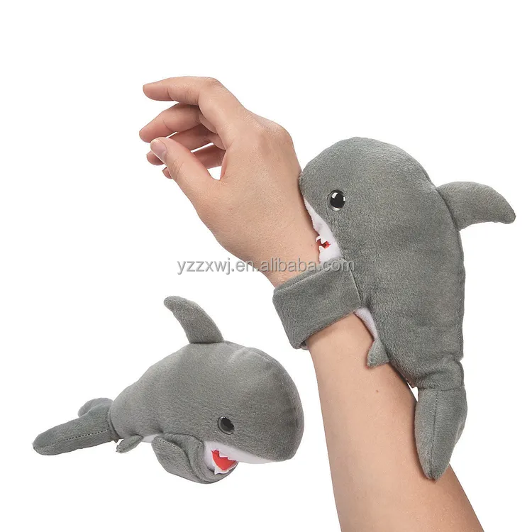 Huggers dophin Shark Plush Slap Bracelet Stuffed Animal Kids Toys 8-9 inches Customeizd Plush fish stuffed animal toys