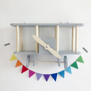 Estante colgante de <span class=keywords><strong>pared</strong></span> para habitación de niños, estante de almacenamiento de avión de madera, decoración del hogar, superventas - Product Image 3