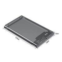 Kotak Hard Disk Mobile USB 3.1 Transparan 2.5 Inch Abu-abu Biru Plastik Notebook Serial Port SATA Solid State Drive SSD Tanpa Sekrup
