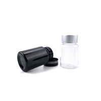 50 ml 100ml bouchons à vis en aluminium doux au toucher noir pet mat bpa bouteille vide comprimés médicaments conteneur pilule capsule vitamine pot