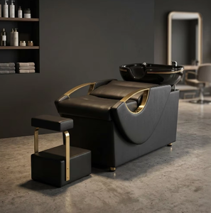 Fauteuil de coiffure professionnel de luxe avec bac à shampoing intégré, mobilier de salon de beauté et spa pour salon de barbier - Product Image 1