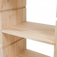Guzhen Dahong Massivholz Spielzeug-Aufbewahrungsschrank Verstellbare Trennwände Bilderbuch-Vitrine Original Holzfarbe Laminat