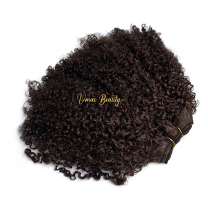 Afro Coily murni akar gelap #2 Kinky keriting coklat balayage sorot rambut keriting kinky eksotis gelombang pakan Jerry keriting bundel rambut manusia - Product Image 5