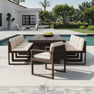Moderno di lusso 12 posti mobili <span class=keywords><strong>da</strong></span> giardino in alluminio <span class=keywords><strong>esterno</strong></span> Patio <span class=keywords><strong>Set</strong></span> tavolo <span class=keywords><strong>da</strong></span> pranzo sedia <span class=keywords><strong>Set</strong></span> per parco <span class=keywords><strong>esterno</strong></span> Villa giardino - Product Image 4
