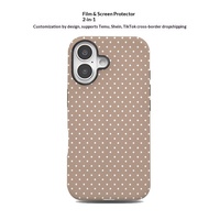 Coque de téléphone portable 17pro/15 personnalisable à faible MOQ, en TPU à pois, magnétique deux-en-un, imprimée par transfert thermique