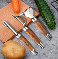 Ustensile de cuisine multifonctionnel en acier inoxydable avec logo personnalisé, idéal pour peler les fruits et légumes (carottes, pommes de terre, etc.)