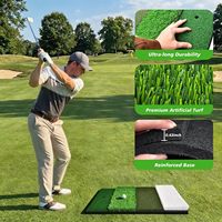 Tapis de golf 4 en 1 pour l'entraînement, simulant un bunker et un fairway, avec base en caoutchouc antidérapante et gazon artificiel durable