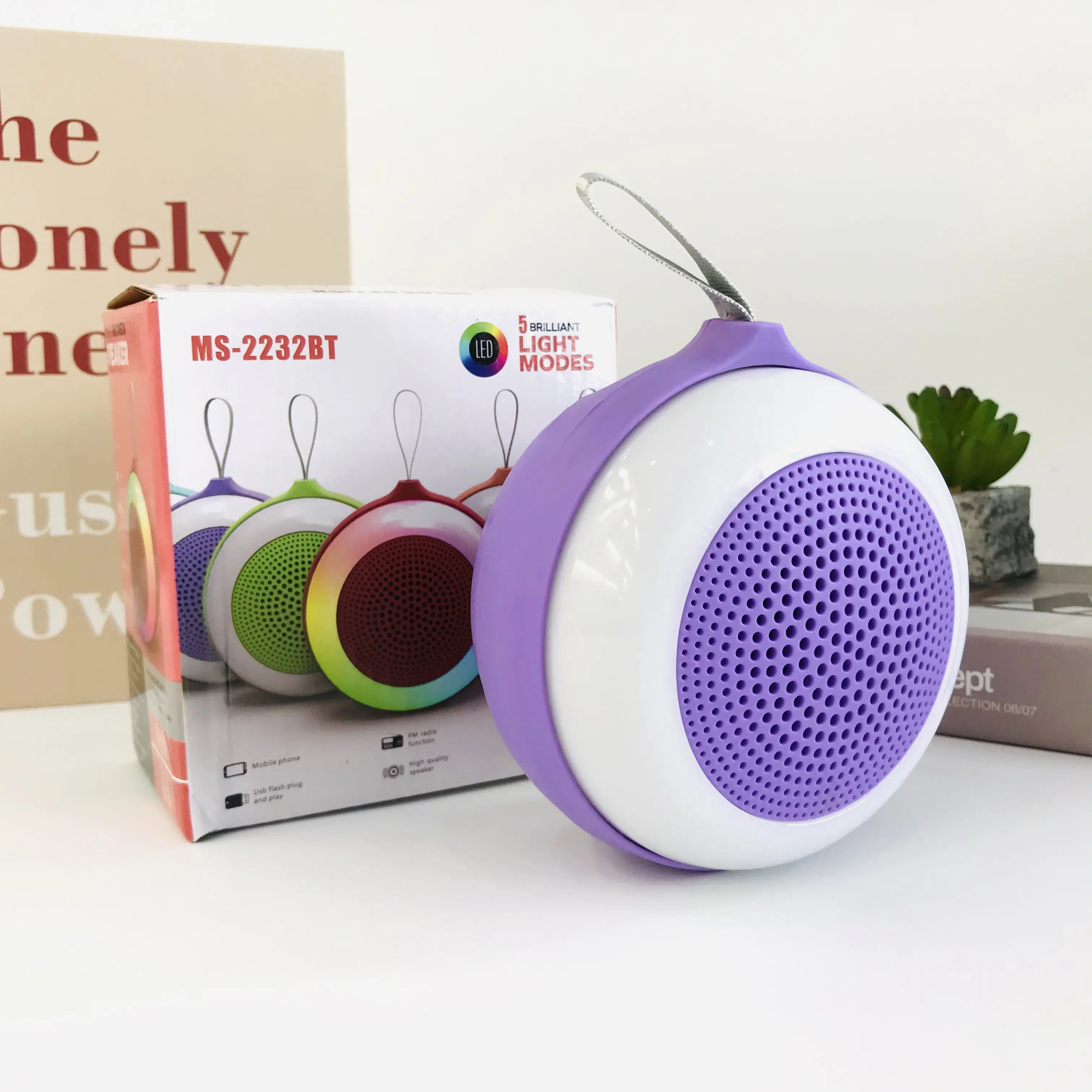 Speaker Portabel MS-2232BT, pengeras suara nirkabel bluetooth terbaik isi ulang daya dengan mikrofon karaoke