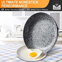 Ensemble de 3 casseroles antiadhésives avec revêtement en granit, casseroles en aluminium, poignées en acier inoxydable, design moderne pour la salle à manger et le camping