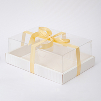 Boîtes en carton blanc pliables haut de gamme imperméables avec fenêtre, gaufrées, pour cadeaux, fruits, gâteaux, fleurs et aliments - Vente en gros