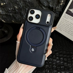 เคสโทรศัพท์มือถือหนัง PU พร้อมขาตั้งโลหะพับได้ รุ่นใหม่ สำหรับ iPhone 17 16 14 13 12ProMax 15Plus ป้องกันแรงกระแทก ฝาหลังแม่เหล็ก - Product Image 3