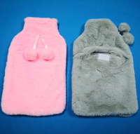 Bouillotte en peluche avec housse en fourrure de lapin pour réchauffer les mains